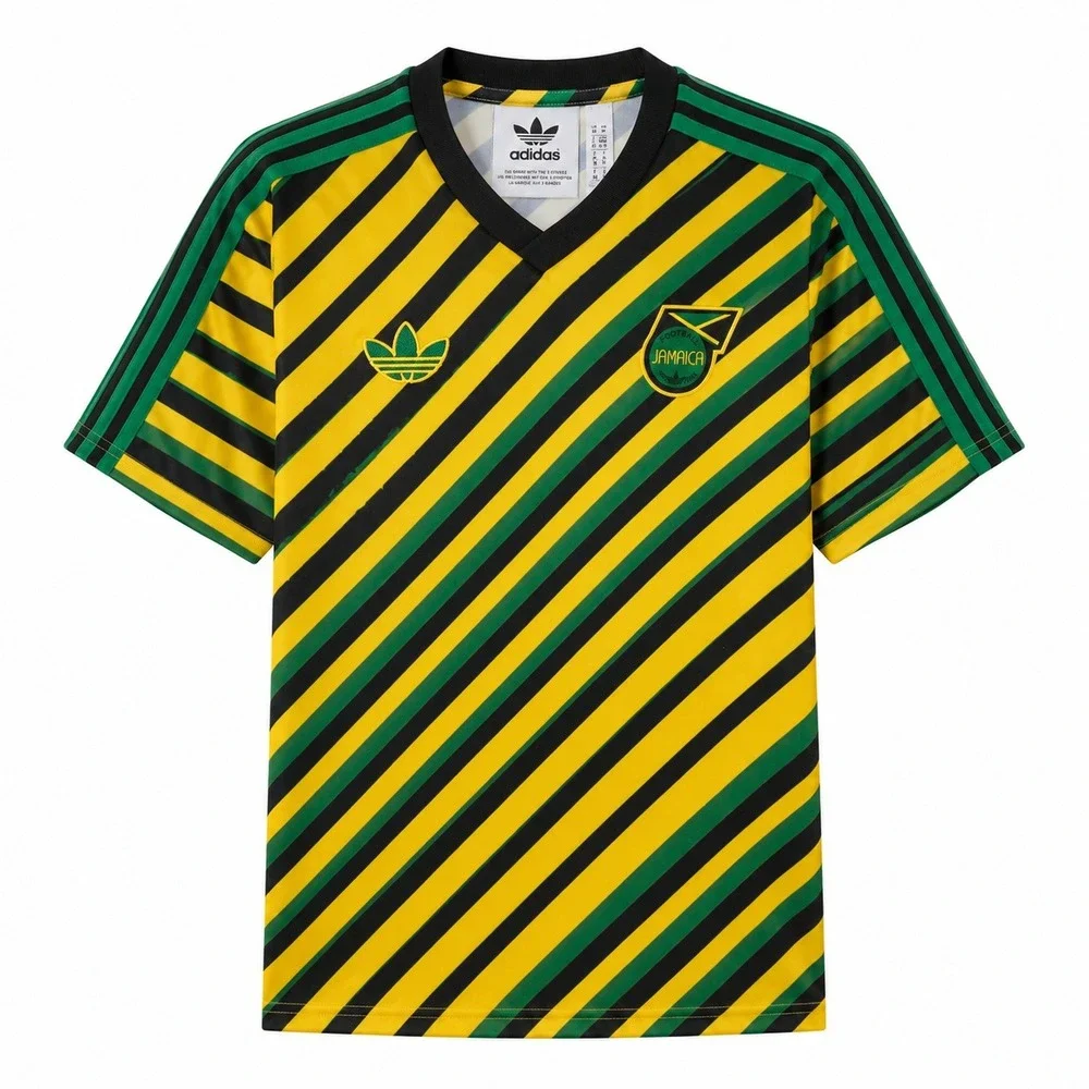 Adidas Soccer Jersey Mens Medium Jamaica National Team Football Federation Rasta - Picture 1 of 9